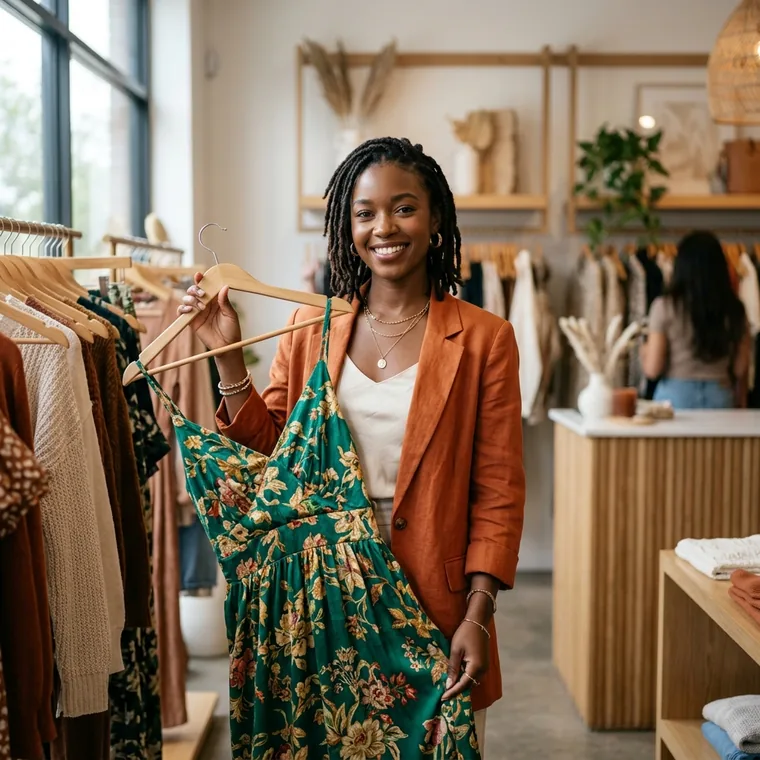 Fashion boutique preparing an order